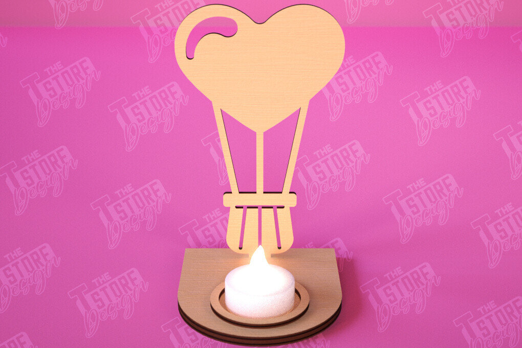 Intra απο ξύλο plywood 3mm-4mm πάχος – Κηροπήγιο Αγίου Βαλεντίνου | Κηροπήγιο Δίασταση  20x20 cm INTRAFABR-112523399