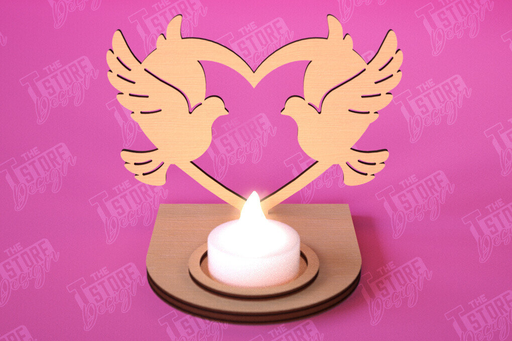 Intra απο ξύλο plywood 3mm-4mm πάχος – Κηροπήγιο Αγίου Βαλεντίνου | Κηροπήγιο Δίασταση  20x20 cm INTRAFABR-112523366