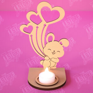 Intra απο ξύλο plywood 3mm-4mm πάχος – Κηροπήγιο Αγίου Βαλεντίνου | Κηροπήγιο Δίασταση  20x20 cm INTRAFABR-112523376