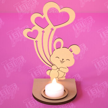 Intra απο ξύλο plywood 3mm-4mm πάχος – Κηροπήγιο Αγίου Βαλεντίνου | Κηροπήγιο Δίασταση  20x20 cm INTRAFABR-112523376 - Image 1