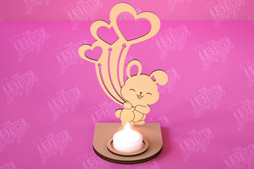 Intra απο ξύλο plywood 3mm-4mm πάχος – Κηροπήγιο Αγίου Βαλεντίνου | Κηροπήγιο Δίασταση  20x20 cm INTRAFABR-112523376