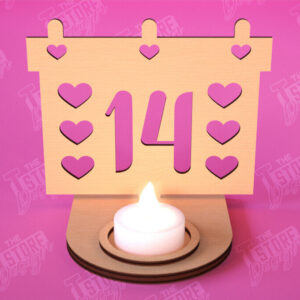 Intra απο ξύλο plywood 3mm-4mm πάχος – Κηροπήγιο Αγίου Βαλεντίνου | Κηροπήγιο Δίασταση  20x20 cm INTRAFABR-112523385