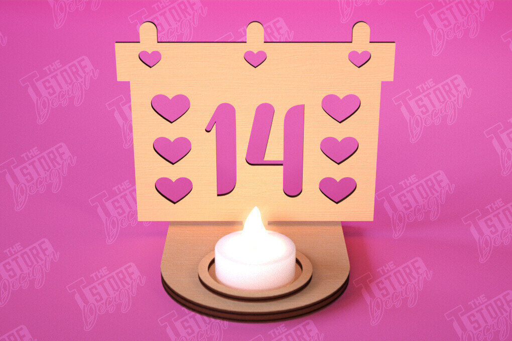 Intra απο ξύλο plywood 3mm-4mm πάχος – Κηροπήγιο Αγίου Βαλεντίνου | Κηροπήγιο Δίασταση  20x20 cm INTRAFABR-112523385