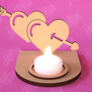 Intra απο ξύλο plywood 3mm-4mm πάχος – Κηροπήγιο Αγίου Βαλεντίνου | Κηροπήγιο Δίασταση  20x20 cm INTRAFABR-112523394