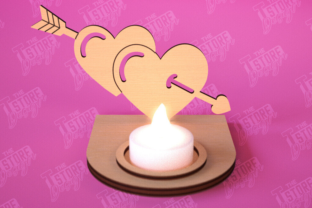 Intra απο ξύλο plywood 3mm-4mm πάχος – Κηροπήγιο Αγίου Βαλεντίνου | Κηροπήγιο Δίασταση  20x20 cm INTRAFABR-112523394