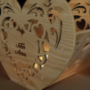 Intra απο ξύλο plywood 3mm-4mm πάχος – ΣΕΤ καρδιών κεριών Valentines Δίασταση  20x20 cm INTRAFABR-58019048