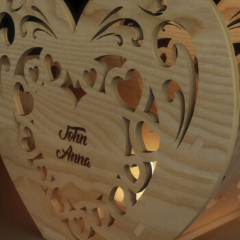 Intra απο ξύλο plywood 3mm-4mm πάχος – ΣΕΤ καρδιών κεριών Valentines Δίασταση  20x20 cm INTRAFABR-58019048 - Image 2