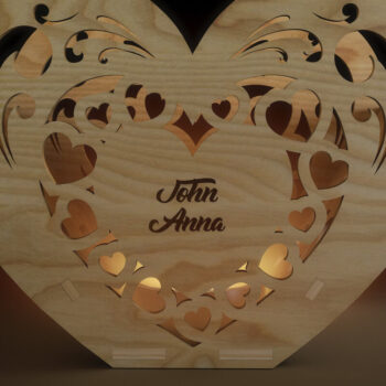 Intra απο ξύλο plywood 3mm-4mm πάχος – ΣΕΤ καρδιών κεριών Valentines Δίασταση  20x20 cm INTRAFABR-58019048 - Image 3