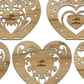 Intra απο ξύλο plywood 3mm-4mm πάχος – ΣΕΤ καρδιών κεριών Valentines Δίασταση  20x20 cm INTRAFABR-58019048 - Image 6