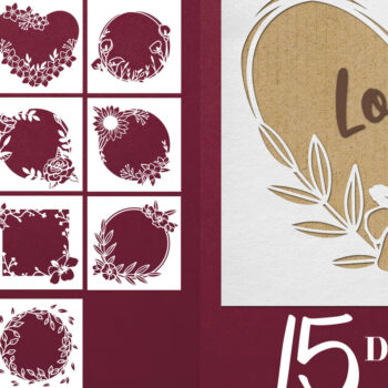 Intra απο ξύλο plywood 3mm-4mm πάχος – Κάρτες Αγίου Βαλεντίνου Πακέτο χαρτιού λουλουδιών Δίασταση  20x20 cm INTRAFABR-88672826 - Image 1