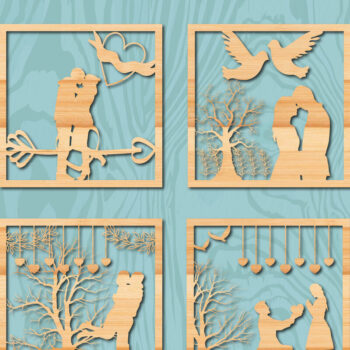 Intra απο ξύλο plywood 3mm-4mm πάχος – Διακόσμηση τοίχου για ζευγάρια Αγίου Βαλεντίνου Πακέτο Δίασταση  40x30 cm INTRAFABR-21893268 - Image 1