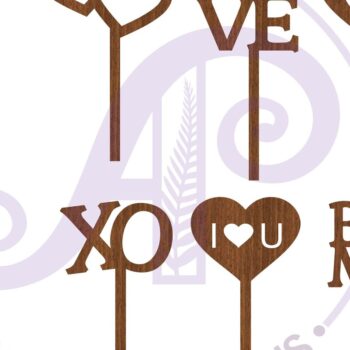 Intra απο ξύλο plywood 3mm-4mm πάχος – Valentines Cupcake Toppers 6 σχεδίων Δίασταση  20x20 cm INTRAFABR-86876342 - Image 3
