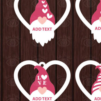 Intra απο ξύλο plywood 3mm-4mm πάχος – Πακέτο με χαριτωμένα σκουλαρίκια Gnome του Αγίου Βαλεντίνου Δίασταση  5x5 cm INTRAFABR-51332593 - Image 3