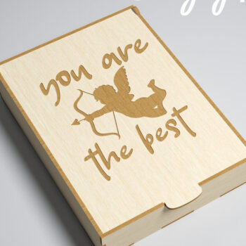 Intra απο ξύλο plywood 3mm-4mm πάχος – Ημέρα του Αγίου Βαλεντίνου. 3D κουτί δώρου. Μπομπονιέρα Δίασταση  20x20 cm INTRAFABR-83086002 - Image 1