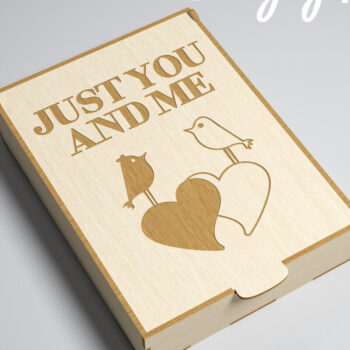 Intra απο ξύλο plywood 3mm-4mm πάχος – Ημέρα του Αγίου Βαλεντίνου. 3D κουτί δώρου. Μπομπονιέρα Δίασταση  20x20 cm INTRAFABR-83080794 - Image 1