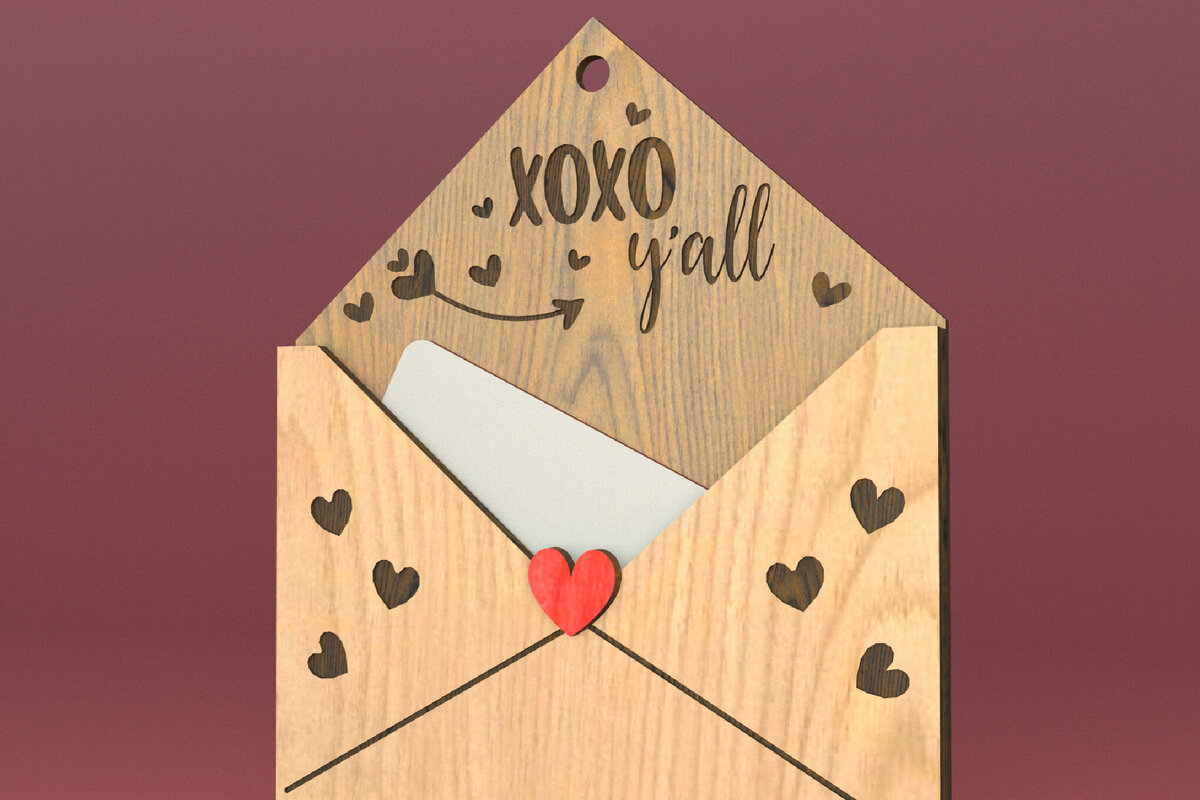 Intra απο ξύλο plywood 3mm-4mm πάχος – Ημέρα του Αγίου Βαλεντίνου. Θήκη 3D δωροκάρτας Δίασταση  20x20 cm INTRAFABR-82897450