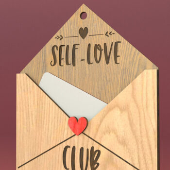 Intra απο ξύλο plywood 3mm-4mm πάχος – Ημέρα του Αγίου Βαλεντίνου. Θήκη 3D δωροκάρτας Δίασταση  20x20 cm INTRAFABR-82897571 - Image 1