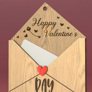 Intra απο ξύλο plywood 3mm-4mm πάχος – Ημέρα του Αγίου Βαλεντίνου. Θήκη 3D δωροκάρτας Δίασταση  20x20 cm INTRAFABR-82897630