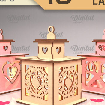 Intra απο ξύλο plywood 3mm-4mm πάχος – Πακέτο 3D φαναριού για την Ημέρα του Αγίου Βαλεντίνου Δίασταση  20x20 cm INTRAFABR-88127244 - Image 1