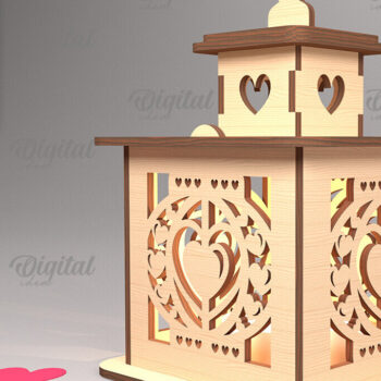 Intra απο ξύλο plywood 3mm-4mm πάχος – Πακέτο 3D φαναριού για την Ημέρα του Αγίου Βαλεντίνου Δίασταση  20x20 cm INTRAFABR-88127244 - Image 3