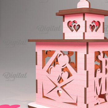 Intra απο ξύλο plywood 3mm-4mm πάχος – Πακέτο 3D φαναριού για την Ημέρα του Αγίου Βαλεντίνου Δίασταση  20x20 cm INTRAFABR-88127244 - Image 4