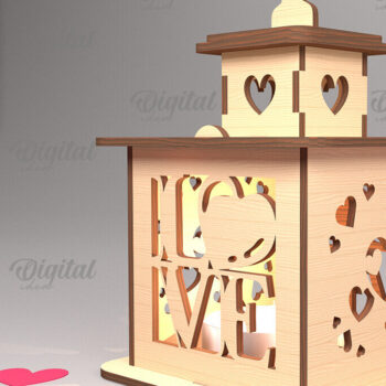 Intra απο ξύλο plywood 3mm-4mm πάχος – Πακέτο 3D φαναριού για την Ημέρα του Αγίου Βαλεντίνου Δίασταση  20x20 cm INTRAFABR-88127244 - Image 5