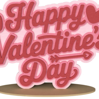 Intra απο ξύλο plywood 3mm-4mm πάχος – Πακέτο 3D ξύλινης διακόσμησης για την ημέρα του Αγίου Βαλεντίνου Δίασταση  20x20 cm INTRAFABR-111650840 - Image 3