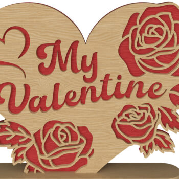 Intra απο ξύλο plywood 3mm-4mm πάχος – Πακέτο 3D ξύλινης διακόσμησης για την ημέρα του Αγίου Βαλεντίνου Δίασταση  20x20 cm INTRAFABR-111650840 - Image 9