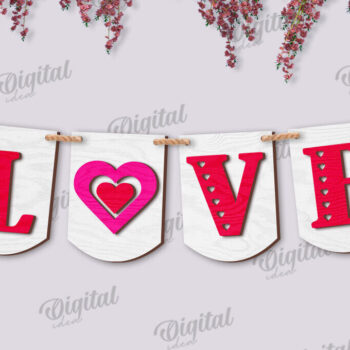 Intra απο ξύλο plywood 3mm-4mm πάχος – Πακέτο κοπής με λέιζερ πανό για την ημέρα του Αγίου Βαλεντίνου Δίασταση  20x20 cm INTRAFABR-113765854 - Image 3