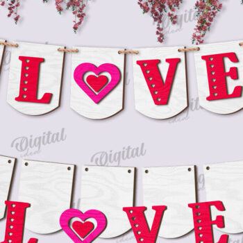 Intra απο ξύλο plywood 3mm-4mm πάχος – Πακέτο κοπής με λέιζερ πανό για την ημέρα του Αγίου Βαλεντίνου Δίασταση  20x20 cm INTRAFABR-113765854 - Image 4