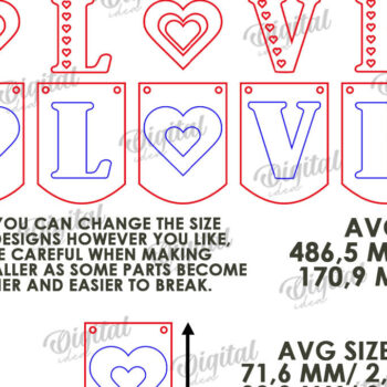 Intra απο ξύλο plywood 3mm-4mm πάχος – Πακέτο κοπής με λέιζερ πανό για την ημέρα του Αγίου Βαλεντίνου Δίασταση  20x20 cm INTRAFABR-113765854 - Image 5