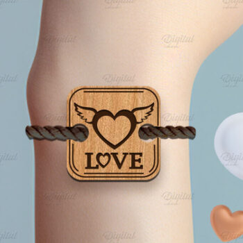 Intra απο ξύλο plywood 3mm-4mm πάχος – Βραχιόλι του Αγίου Βαλεντίνου με Δίασταση  20x20 cm INTRAFABR-85705798 - Image 1