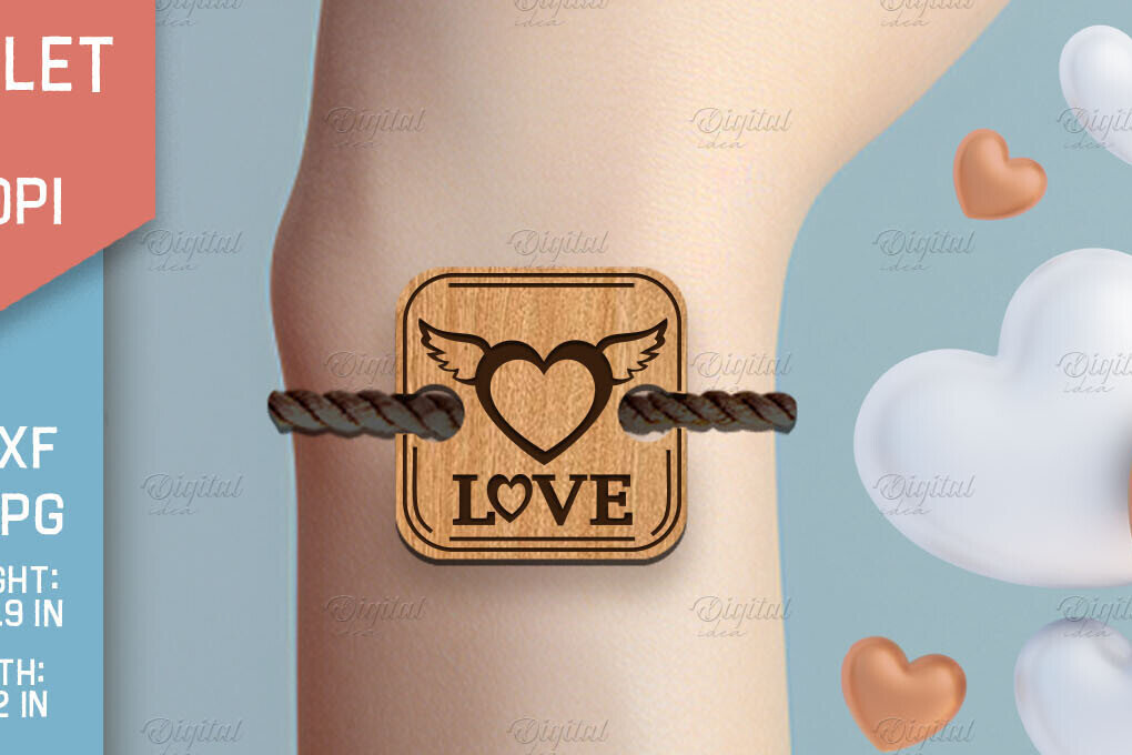 Intra απο ξύλο plywood 3mm-4mm πάχος – Βραχιόλι του Αγίου Βαλεντίνου με Δίασταση  20x20 cm INTRAFABR-85705798