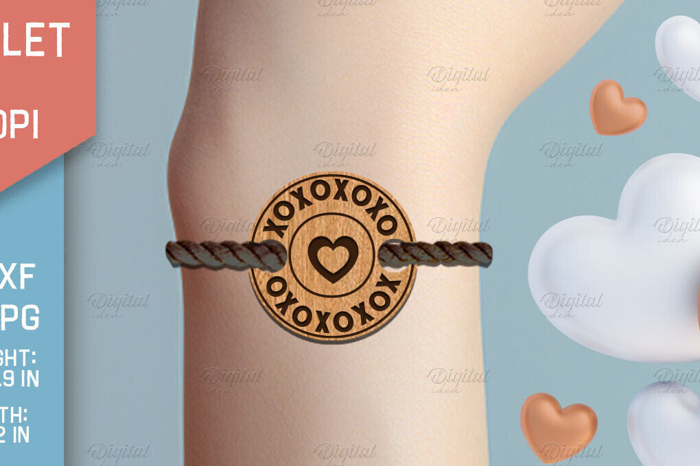 Intra απο ξύλο plywood 3mm-4mm πάχος – Βραχιόλι του Αγίου Βαλεντίνου με Δίασταση  20x20 cm INTRAFABR-85705636