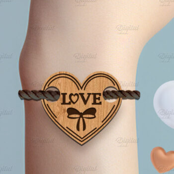 Intra απο ξύλο plywood 3mm-4mm πάχος – Βραχιόλι του Αγίου Βαλεντίνου με Δίασταση  20x20 cm INTRAFABR-85705657 - Image 1