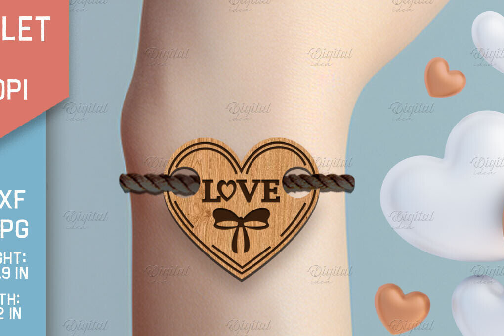 Intra απο ξύλο plywood 3mm-4mm πάχος – Βραχιόλι του Αγίου Βαλεντίνου με Δίασταση  20x20 cm INTRAFABR-85705657