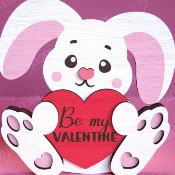 Intra απο ξύλο plywood 3mm-4mm πάχος – Λαγουδάκι του Αγίου Βαλεντίνου | Ρομαντικό δώρο Δίασταση  20x20 cm INTRAFABR-113577336 - Image 1