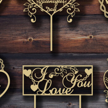 Intra απο ξύλο plywood 3mm-4mm πάχος – Τούρτα για την ημέρα του Αγίου Βαλεντίνου Δίασταση  20x20 cm INTRAFABR-24326301 - Image 1