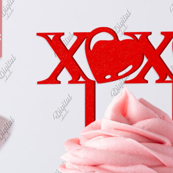 Intra απο ξύλο plywood 3mm-4mm πάχος – Τούρτα για την ημέρα του Αγίου Βαλεντίνου. XoXo Δίασταση  20x20 cm INTRAFABR-83943163 - Image 1