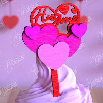 Intra απο ξύλο plywood 3mm-4mm πάχος – Πακέτο Cake Toppers Day του Αγίου Βαλεντίνου |CNC Δίασταση  20x20 cm INTRAFABR-110269493 - Image 2