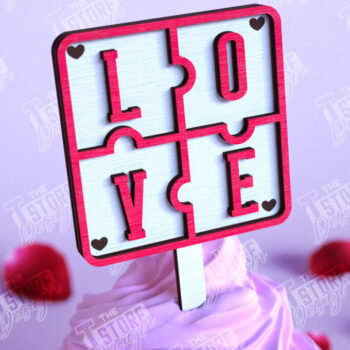 Intra απο ξύλο plywood 3mm-4mm πάχος – Πακέτο Cake Toppers Day του Αγίου Βαλεντίνου |CNC Δίασταση  20x20 cm INTRAFABR-110125636 - Image 2