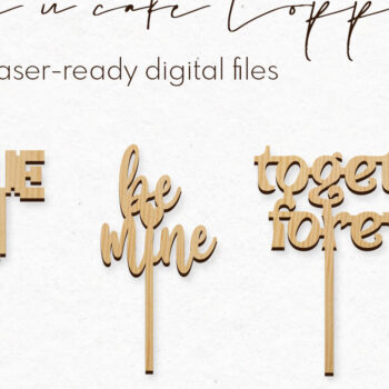 Intra απο ξύλο plywood 3mm-4mm πάχος – Πακέτο Cake Toppers για την Ημέρα του Αγίου Βαλεντίνου Δίασταση  20x20 cm INTRAFABR-59766202 - Image 1