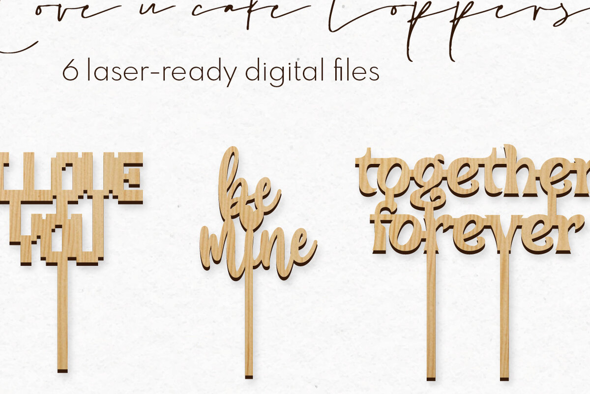 Intra απο ξύλο plywood 3mm-4mm πάχος – Πακέτο Cake Toppers για την Ημέρα του Αγίου Βαλεντίνου Δίασταση  20x20 cm INTRAFABR-59766202