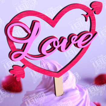 Intra απο ξύλο plywood 3mm-4mm πάχος – Τούρτα για την ημέρα του Αγίου Βαλεντίνου |Διακόσμηση τούρτας Δίασταση  20x20 cm INTRAFABR-110125102 - Image 1