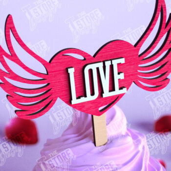 Intra απο ξύλο plywood 3mm-4mm πάχος – Τούρτα για την ημέρα του Αγίου Βαλεντίνου |Διακόσμηση τούρτας Δίασταση  20x20 cm INTRAFABR-110125058 - Image 1