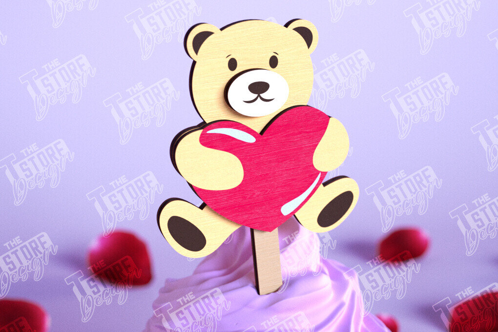 Intra απο ξύλο plywood 3mm-4mm πάχος – Τούρτα για την ημέρα του Αγίου Βαλεντίνου |Διακόσμηση τούρτας Δίασταση  20x20 cm INTRAFABR-110125094