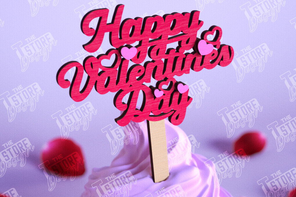 Intra απο ξύλο plywood 3mm-4mm πάχος – Τούρτα για την ημέρα του Αγίου Βαλεντίνου |Διακόσμηση τούρτας Δίασταση  20x20 cm INTRAFABR-110125031