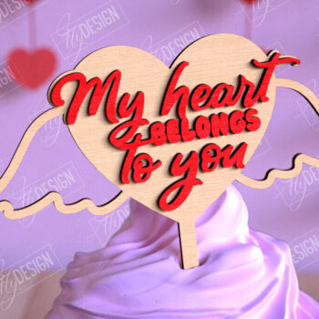 Intra απο ξύλο plywood 3mm-4mm πάχος – Τούρτες για την ημέρα του Αγίου Βαλεντίνου | Αρχείο CNC Δίασταση  20x20 cm INTRAFABR-110269097 - Image 1