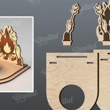 Intra απο ξύλο plywood 3mm-4mm πάχος – Κηροπήγιο για την Ημέρα του Αγίου Βαλεντίνου Δίασταση  20x20 cm INTRAFABR-113448986 - Image 2