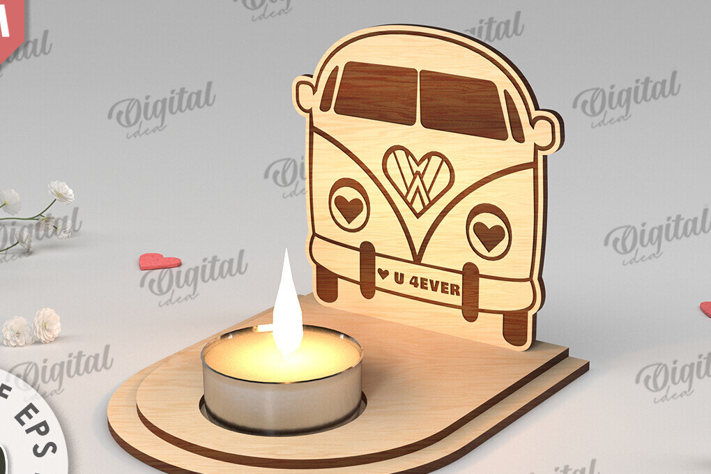 Intra απο ξύλο plywood 3mm-4mm πάχος – Κηροπήγιο για την Ημέρα του Αγίου Βαλεντίνου Δίασταση  20x20 cm INTRAFABR-113449019